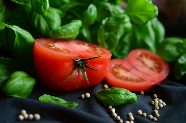 tomato, basil, fresh