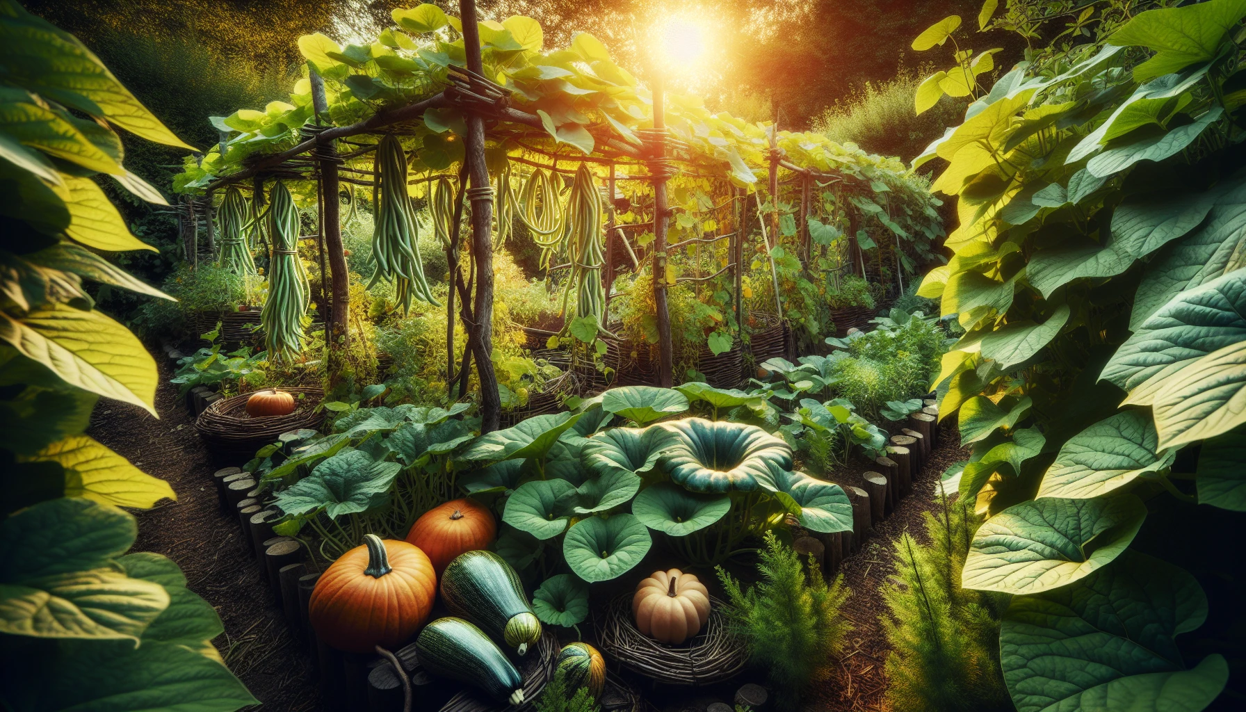 High-yield vegetables in a thriving survival garden